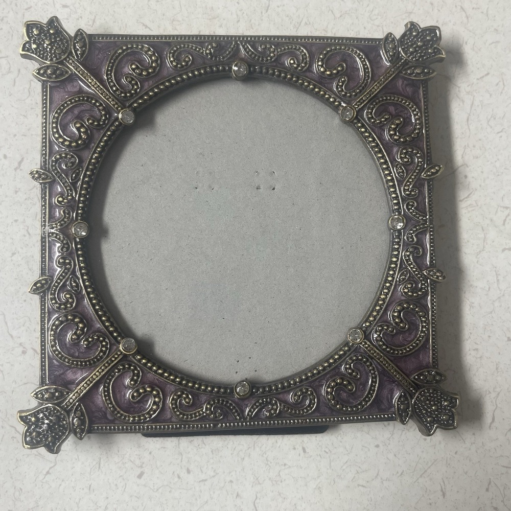 Lazuli Vintage 4x4 Frame Lavender‎ Enamel and Crystals - Picture 7 of 7